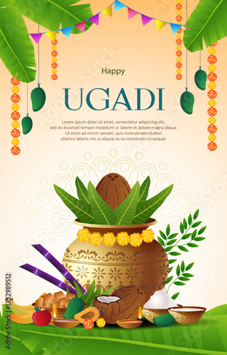 Happy Ugadi Festival for india holiday event