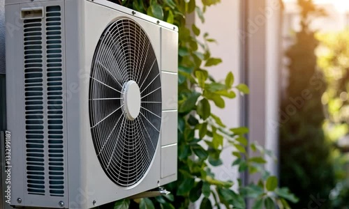 Outdoor Air Conditioning Unit on a House Wall