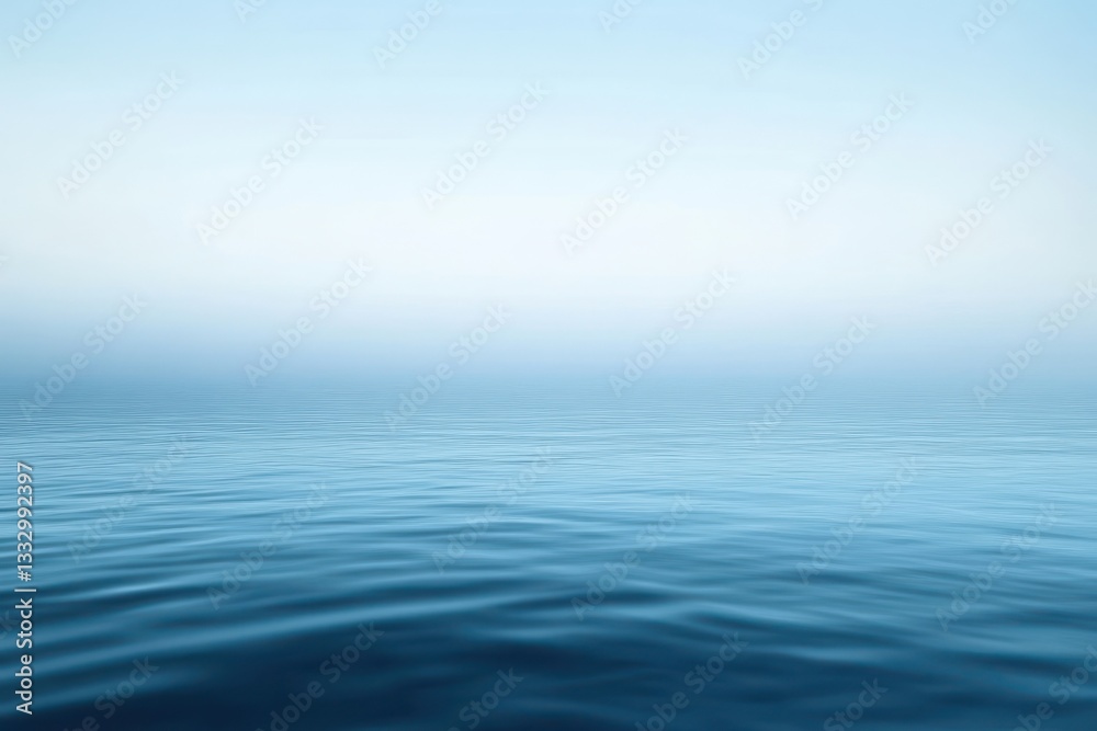 Serene Ocean Surface Under Clear Blue Sky Serene Ocean Surface Under Clear Blue Sky