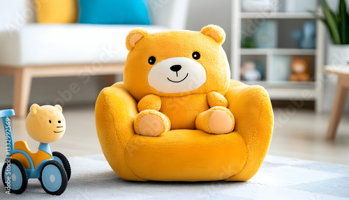 Child's Plush Bear Chair in Nursery
