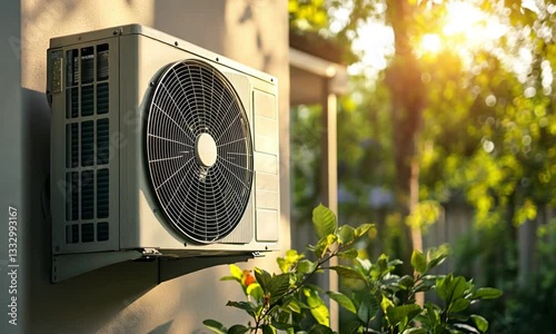 Outdoor Air Conditioner Unit on a Sunny Day