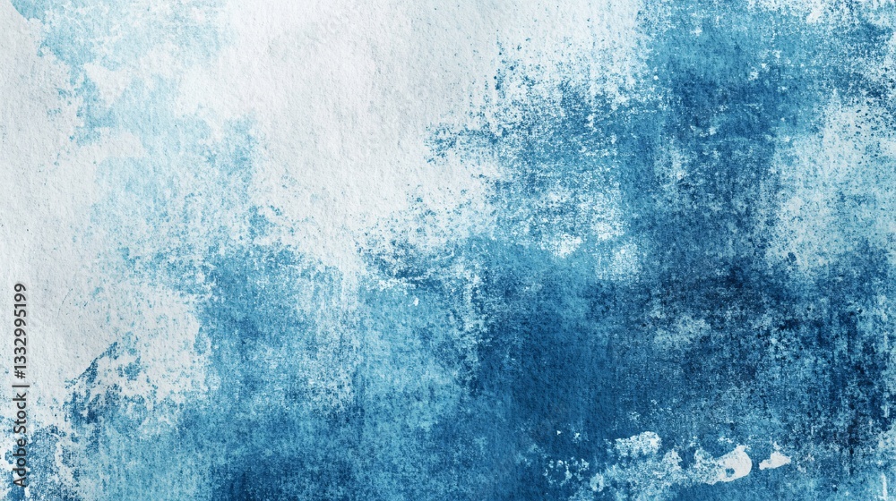 Fototapeta premium Abstract Blue and White Watercolor Art Texture Painting Composition