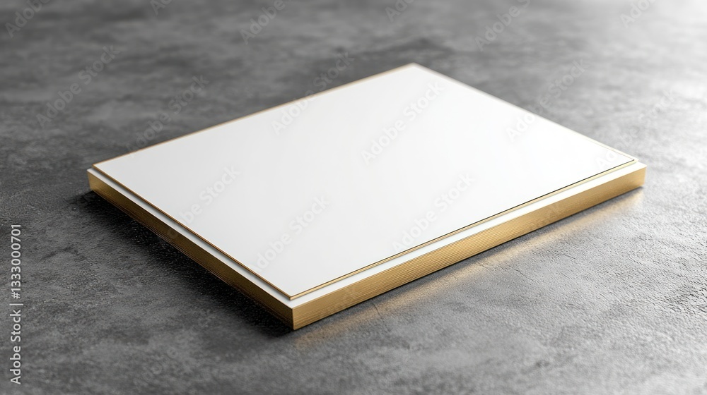Gold-edged card mock-up on dark stone Gold-edged card mock-up on dark stone