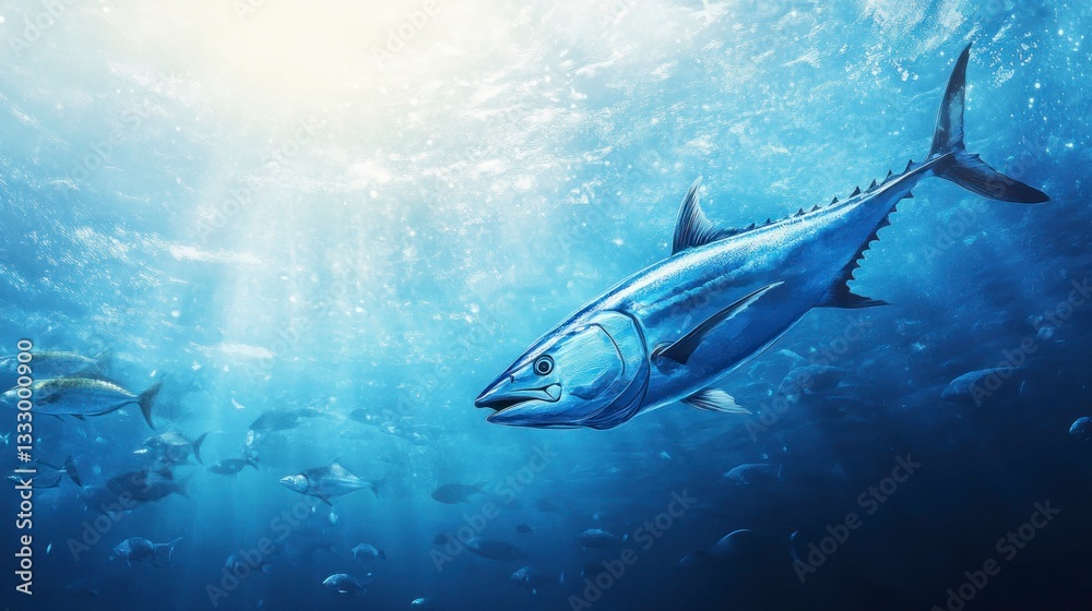 Fototapeta premium World Tuna Day Background, realistic, Copy Space