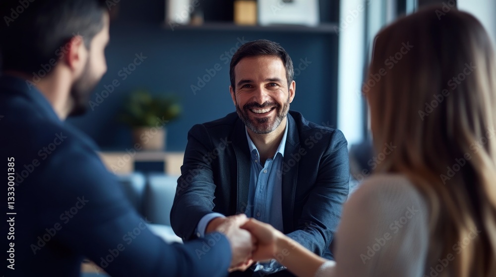 Professional Handshake in a Modern Office Setting Business People Collaborating and Networking Professional Handshake in a Modern Office Setting Business People Collaborating and Networking