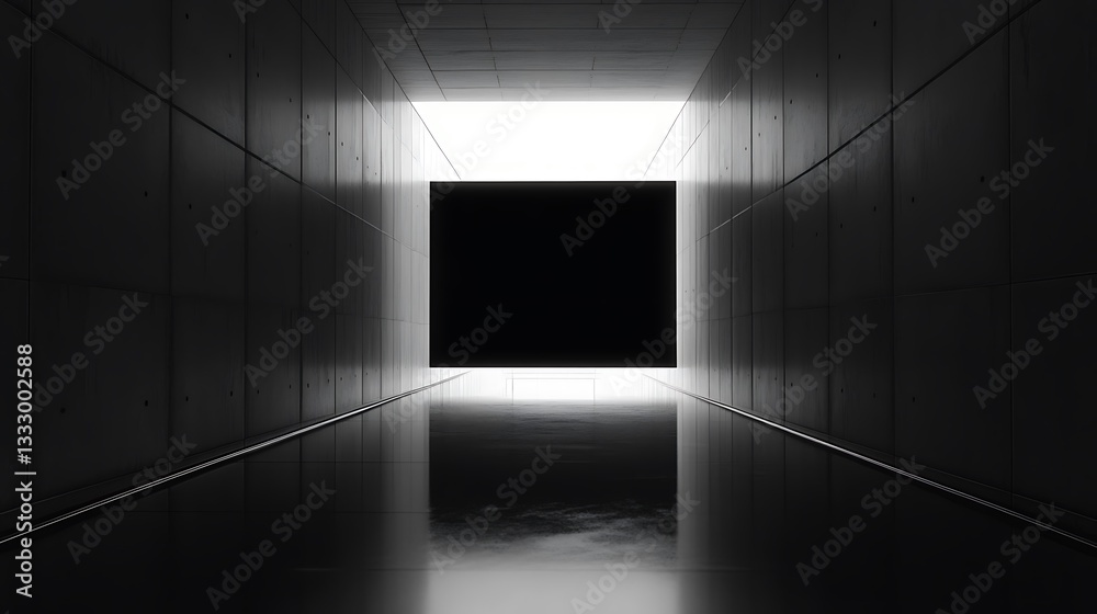 A large blank banner at a trade show, waiting for branding and logos A large blank banner at a trade show, waiting for branding and logos