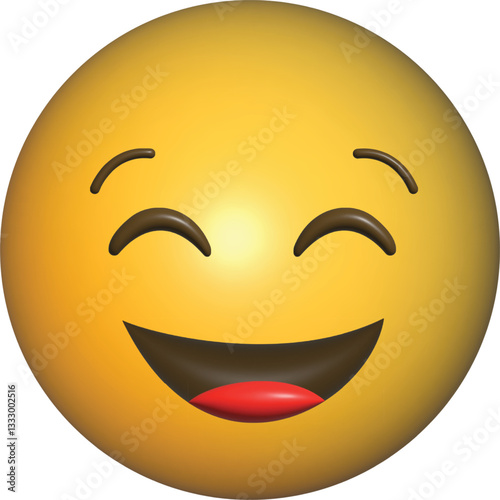 Smiling 3D Emoji with a cheerful expression