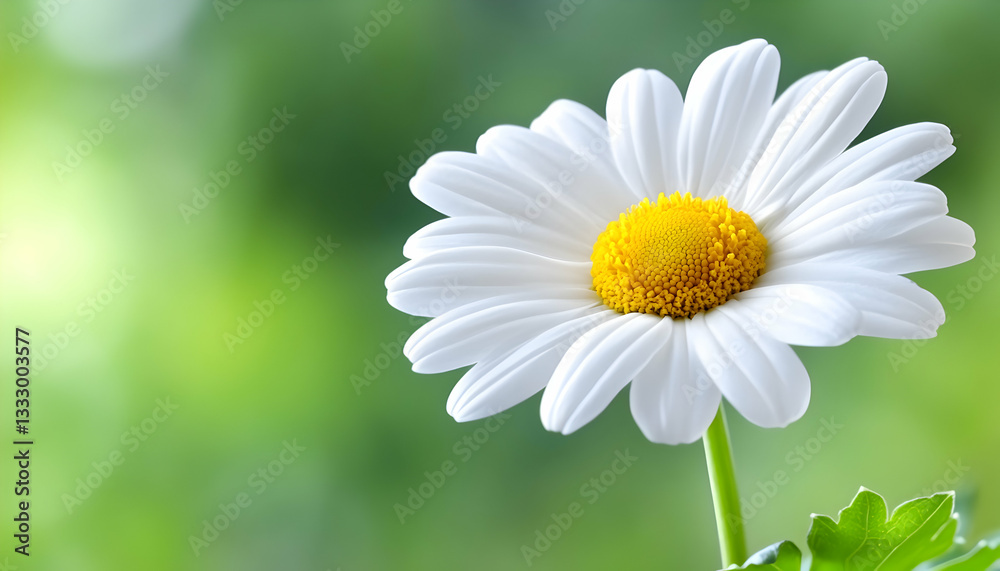 Fototapeta premium Close-up of daisy, green blurred background