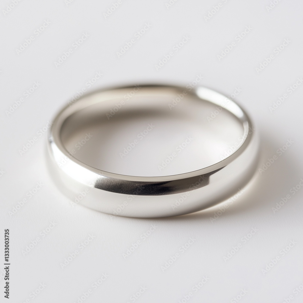 Close-up of simple silver band highlighting its refined elegance and timeless minimalist jewelry design aesthetics Close-up of simple silver band highlighting its refined elegance and timeless minimalist jewelry design aesthetics