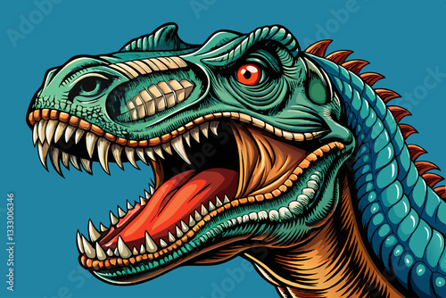 tyrannosaurus head abstract cartoon 
