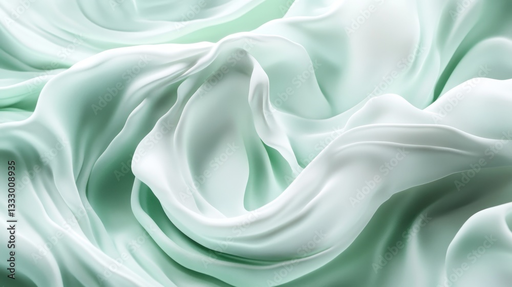 Obraz premium Mint Green Fabric Draped Abstract