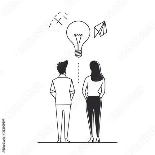 Business Partners Brainstorming an Idea for Success