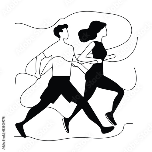 Passionate Couple Dancing in Elegant Pose