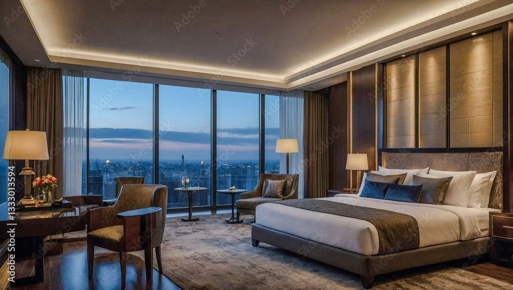 Fototapeta premium Deluxe hotel suite with elegant decor