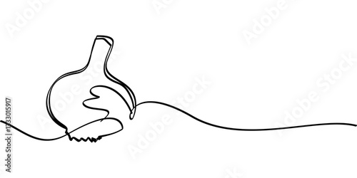 continuous line drawing of onion symbol. abstract line art illustration