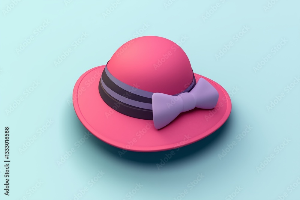 Fototapeta premium A stylish 3D icon of a hat lady, featuring a clean design and soft shadows that enhance any background.