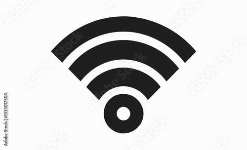 Offline Wi-Fi icon vector, Wi-Fi icon, Wi-Fi signal with a prohibition symbol, representing no internet connection, network restriction, or offline mode. 