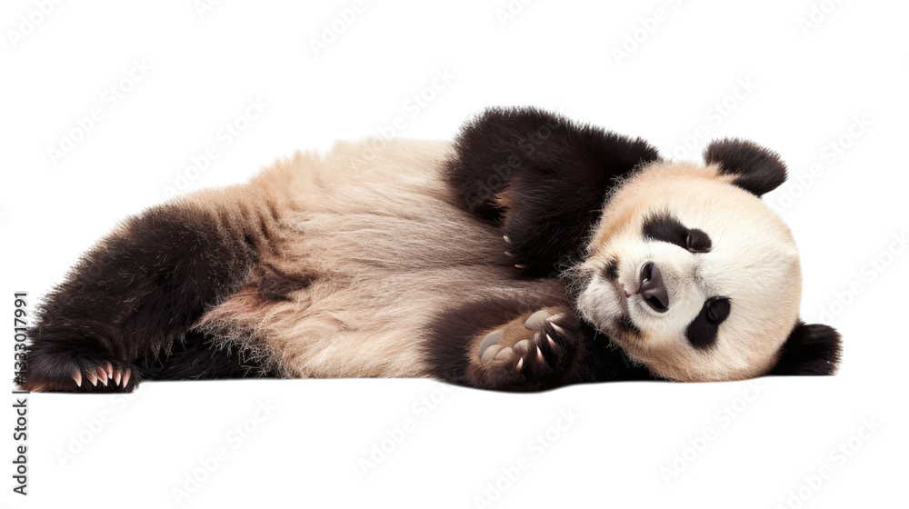 Obraz premium Giant panda bear isolated on white background