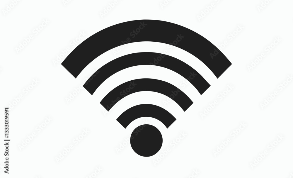 Offline Wi-Fi icon vector, Wi-Fi icon, Wi-Fi signal with a prohibition symbol, representing no internet connection, network restriction, or offline mode. Offline Wi-Fi icon vector, Wi-Fi icon, Wi-Fi signal with a prohibition symbol, representing no internet connection, network restriction, or offline mode.