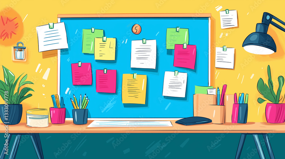 Illustration of review board with customer feedback cards
Illustration of review board with customer feedback cards
