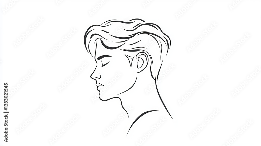 Black silhouette bust of young man facing forward, simple and elegant design representing anonymity, privacy, and online identity Black silhouette bust of young man facing forward, simple and elegant design representing anonymity, privacy, and online identity