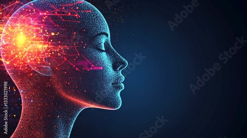 Artificial Intelligence, Digital Mind,  Neural Network,  Humanoid,  Cybernetic Consciousness,  Technological Advancement,  Data Streams,  Innovative Technology,  Futuristic Concept