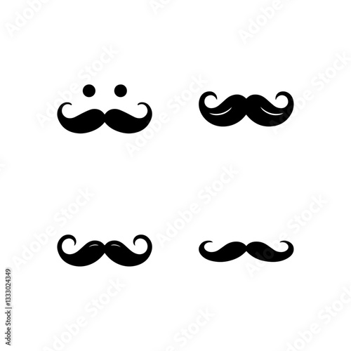 moustache logo black and white