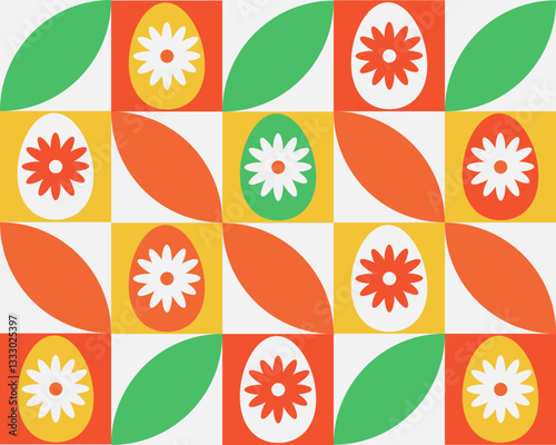 Easter vector background in trendy colors. Colorful easter eggs