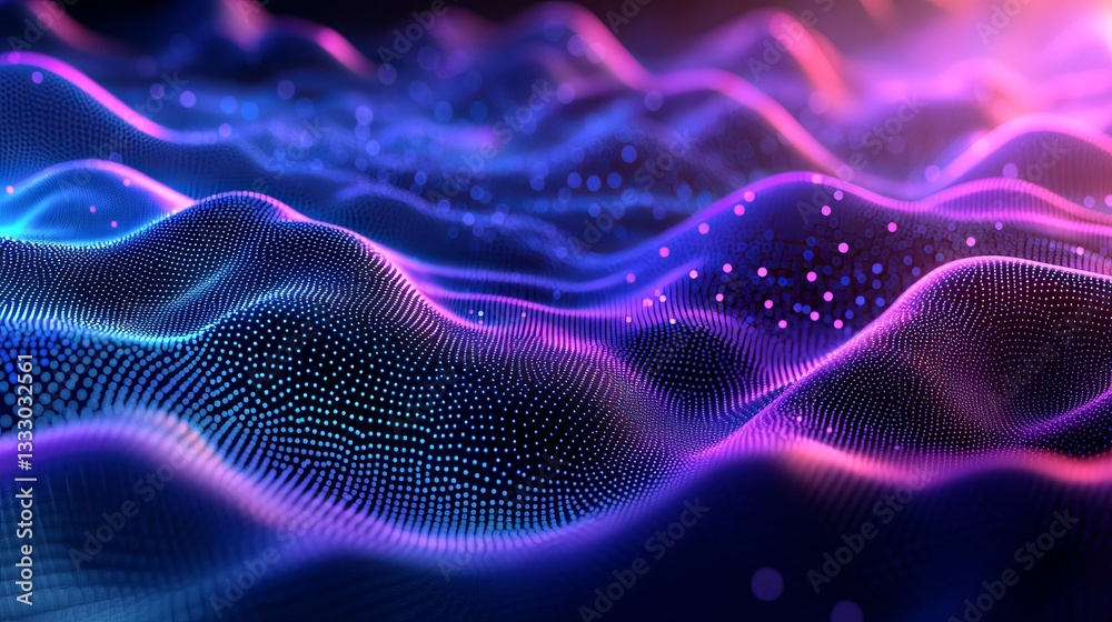 Abstract Purple Blue Digital Wave Background Futuristic Technology Particle Design Modern Elegant Vibrant Glowing Neon Light Shiny Dark Space Sci Fi Abstract Purple Blue Digital Wave Background Futuristic Technology Particle Design Modern Elegant Vibrant Glowing Neon Light Shiny Dark Space Sci Fi