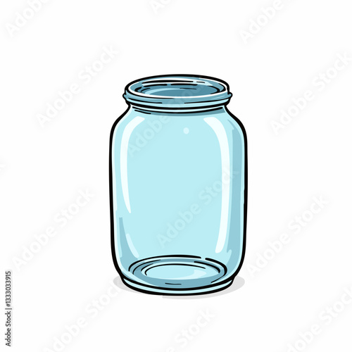 Empty Glass Jar Illustration. Vector image