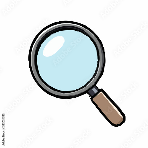 Hand drawn magnifying glass illustration. Vector image