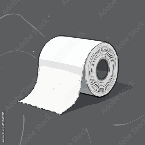 Rolled Paper Towel Illustration. Vector image