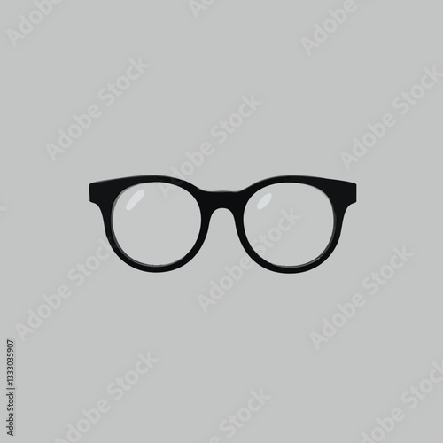 Round Frame Eyeglasses Vector Illustration. Vector image