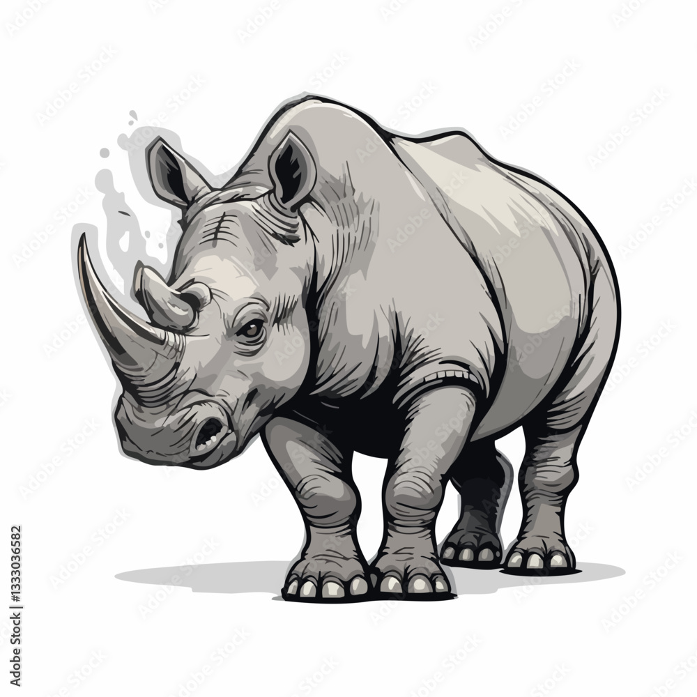 Fototapeta premium Vector illustration of a rhinoceros. Vector image