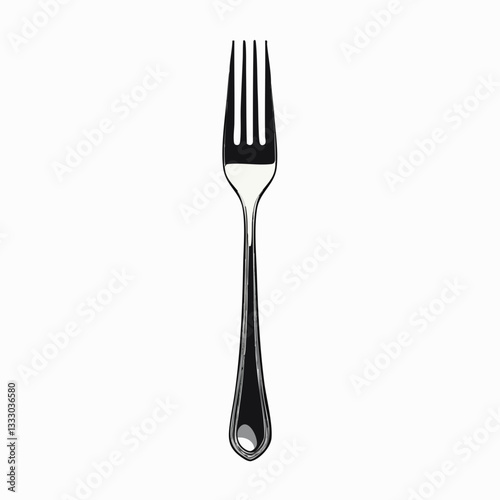 Vector illustration of a dinner fork. Vector image