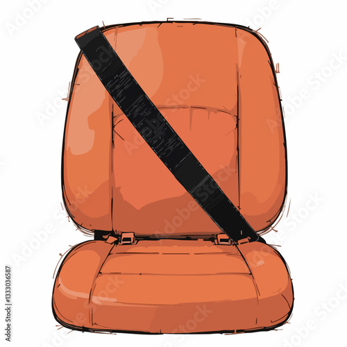 Vehicle Seat with Safety Belt Illustration. Vector image