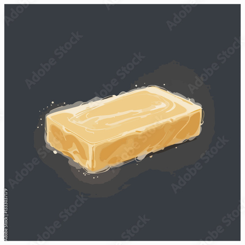 Abstract Illustration of a Rectangular Bar of Soap. Vector image