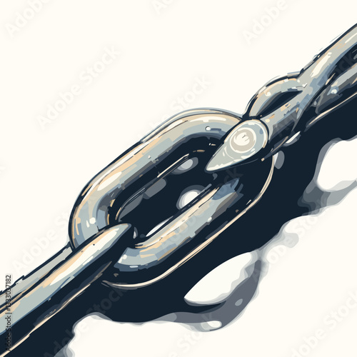Abstract Metal Chain Link Detail. Vector image