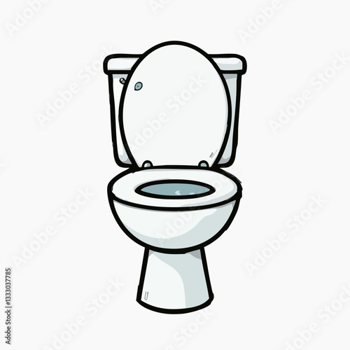 Cartoon illustration of a toilet bowl. Vector image