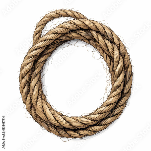 Circular Rope Frame Illustration. Vector image