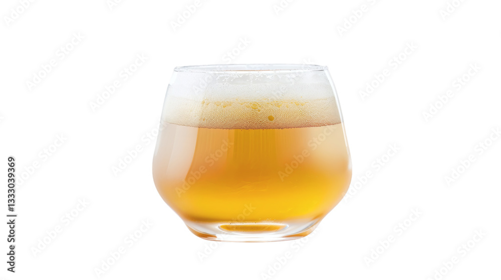 Glass of golden beer with foam on top on a white background isolated Glass of golden beer with foam on top on a white background isolated