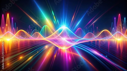 Abstract Colorful Lightwave Audio Visualizer Night Photography