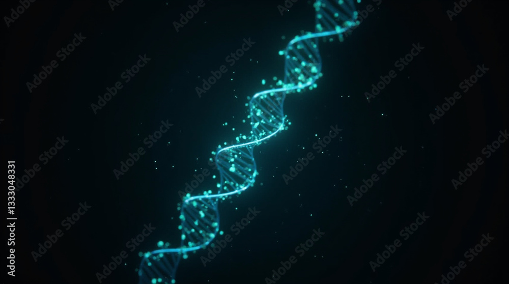 Stylized DNA Helix on a Black Background with Glowing Effects
Stylized DNA Helix on a Black Background with Glowing Effects