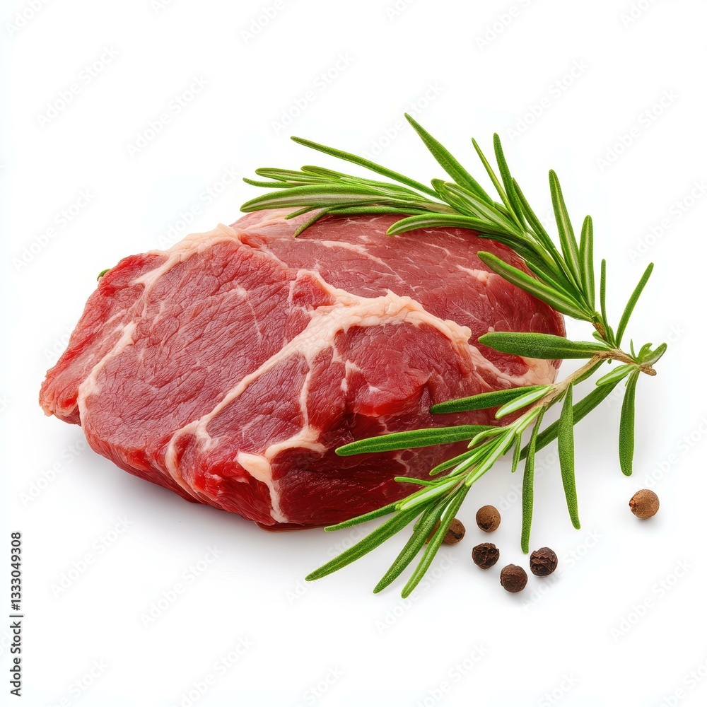 Dive into the rich textures and vibrant colors of premium beef portions, showcased on a clean white backdrop.