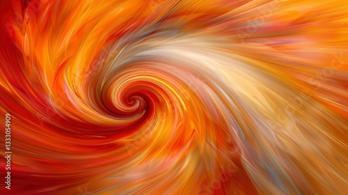 Abstract swirling pattern of vibrant orange and yellow hues, evoking warmth and energy in a dynamic design