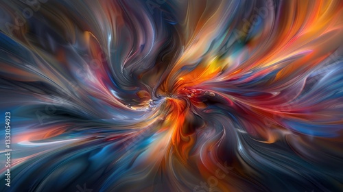 Abstract swirling colors in a dynamic motion, creating a vibrant and energetic atmosphere