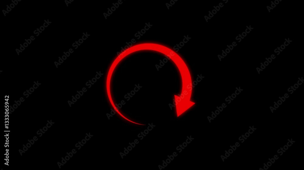 Refresh button icon animation. circle arrow icon set, reload, rotation on black background in white color. 4k animation