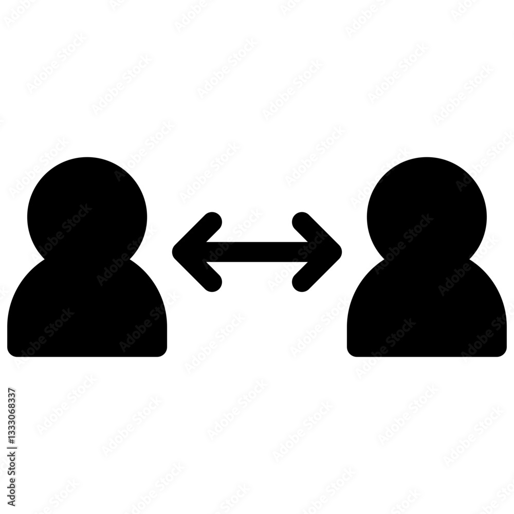 social distancing solid icon	
