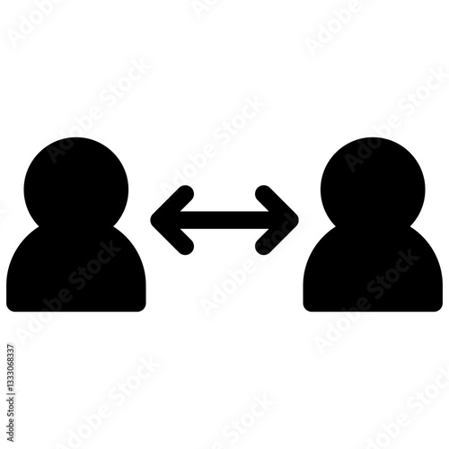 social distancing solid icon	
