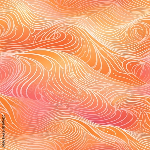 Waves of pink and orange flow harmoniously, forming an inviting abstract backdrop that captivates the senses and sparks creativity. Each curve radiates warmth Generative AI